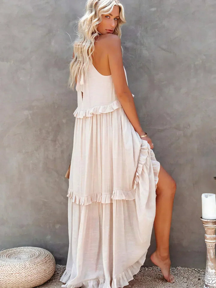 Harper™ | Halter Ruffle Maxi Dress