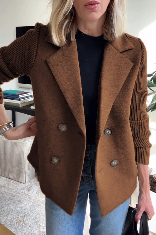 Emmaline™ | Elegant Knit-Sleeve Blazer