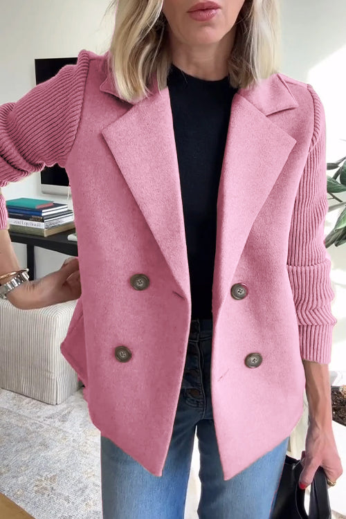 Emmaline™ | Elegant Knit-Sleeve Blazer