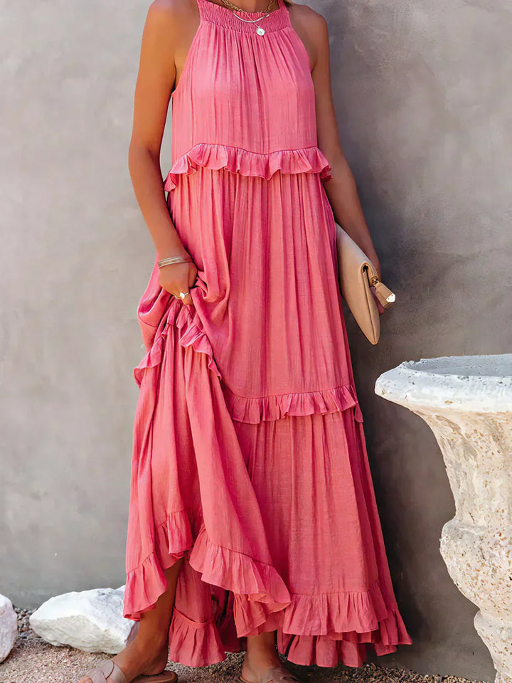 Harper™ | Halter Ruffle Maxi Dress