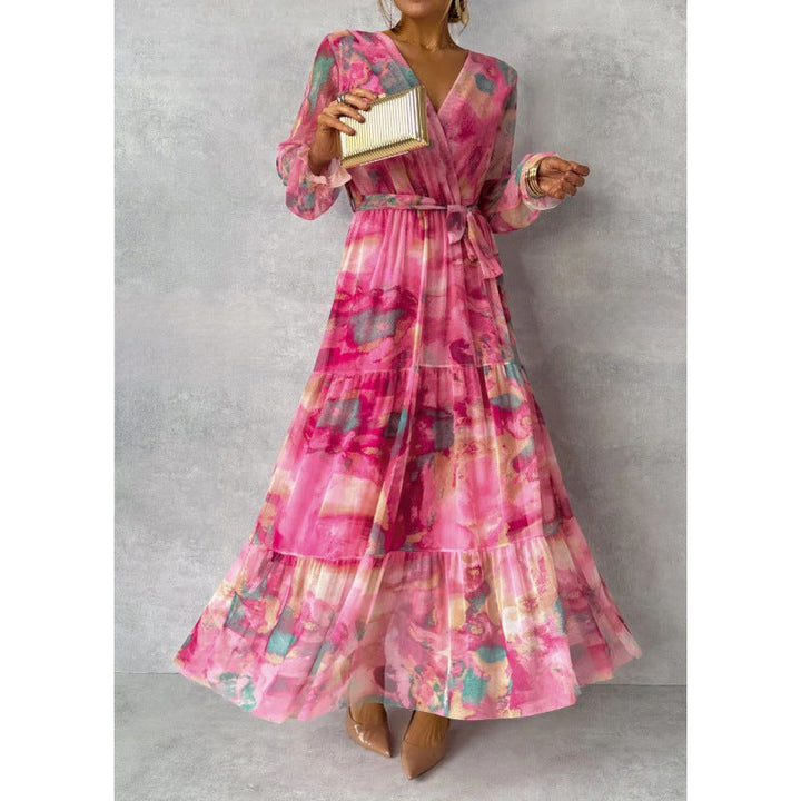 Joyce™ | Elegant Floral V-neck Dress