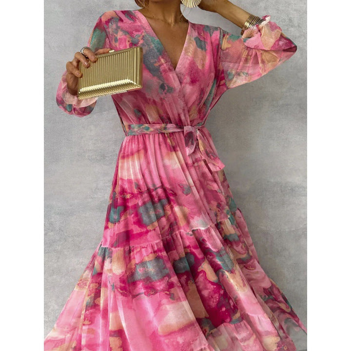 Joyce™ | Elegant Floral V-neck Dress