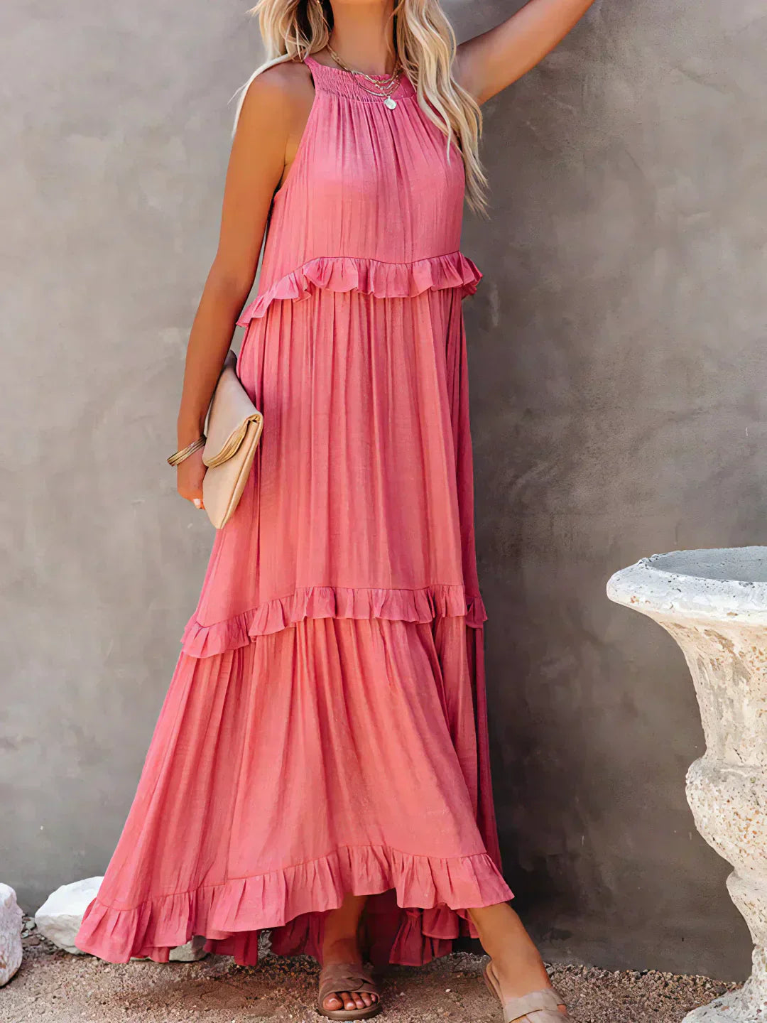 Harper™ | Halter Ruffle Maxi Dress